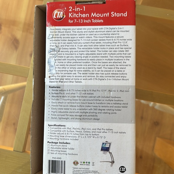 Tablet 2-in-1 kitchen mount stand - Picture 2 of 4